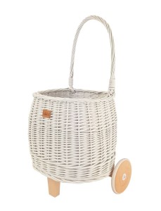 Koszyk na zabawki na kółkach Pully biały