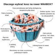 Wiklinowy koszyk na rower morski z wyscieleniem