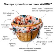 Wiklinowy koszyk na rower z wyścieleniem naturalny