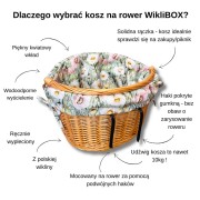 Wiklinowy koszyk na rower z wyścieleniem naturalny