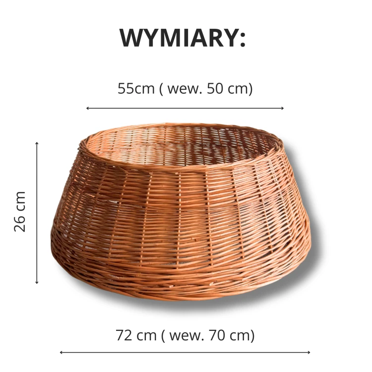 Wiklinowa osłonka pod choinkę naturalna 70cm
