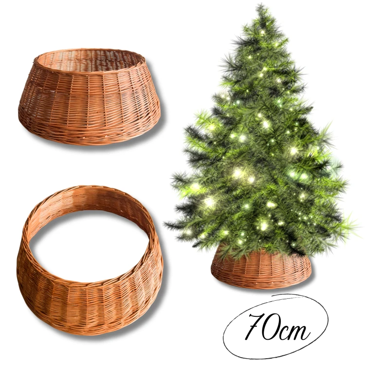 Wiklinowa osłonka pod choinkę naturalna 70cm