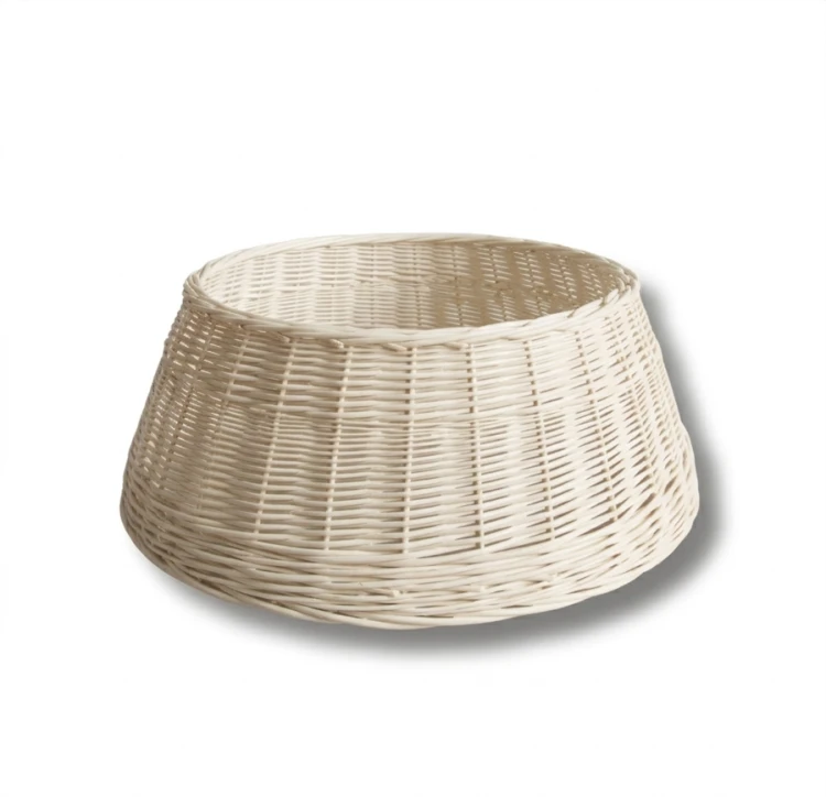 Wiklinowa osłonka pod choinkę kremowa (ecru) 70cm